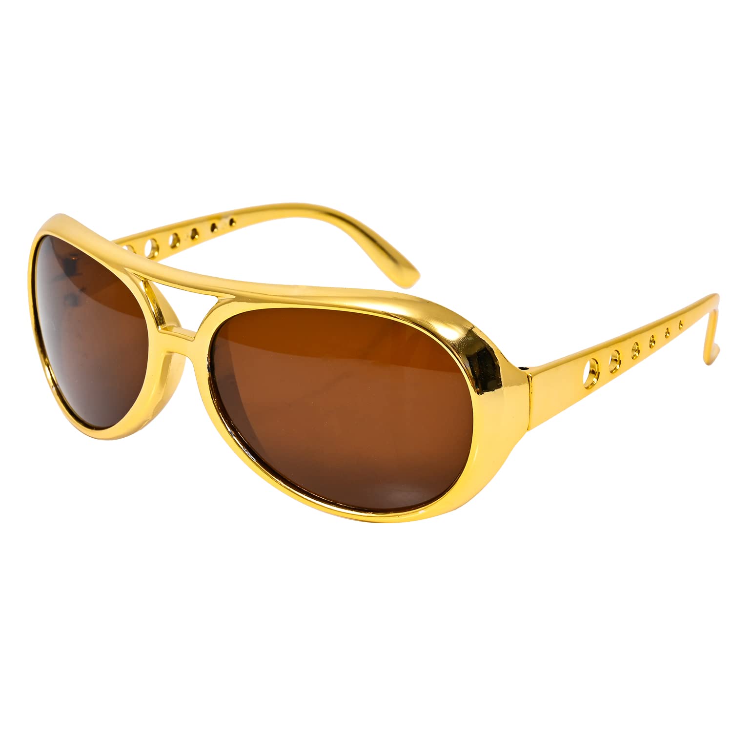 AOVNACetornie Gold Rockstar Style Glasses 50s Fancy Dress Rockstar Glasses