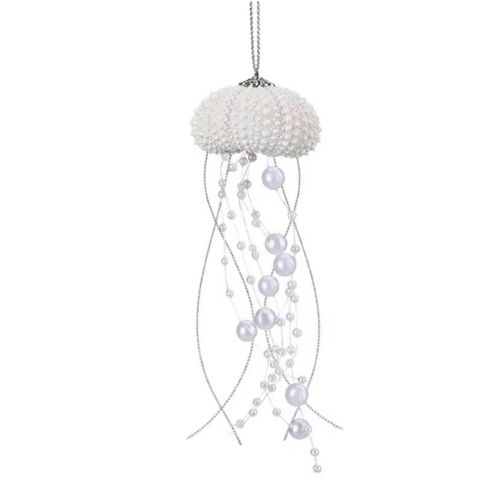 Jellyfish Prism Pendant Wind Chime - Exquisite Ocean-Themed Sea Shell Decor(White,3pc)