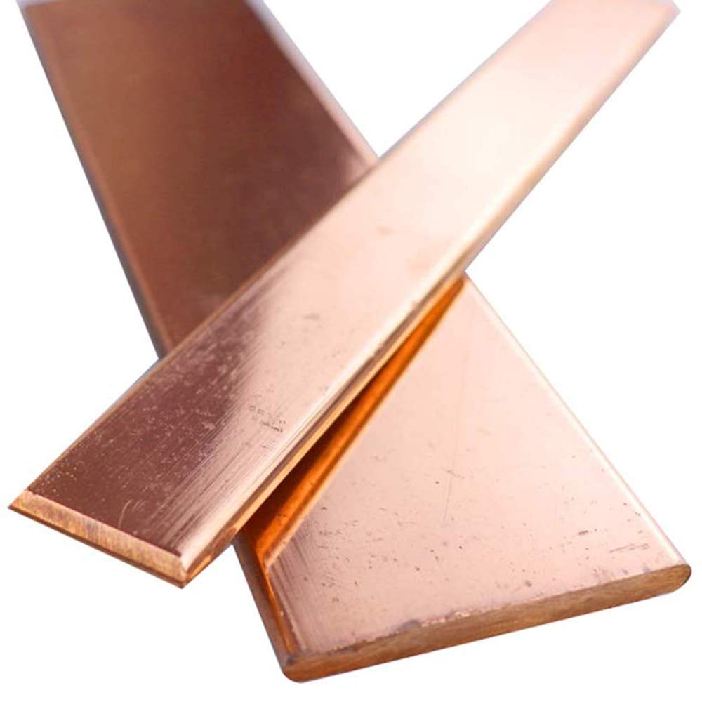 Barra Plana De Cobre Puro 2 Unids T2 CU CU Barra Rectangular De Barra De Cobre, Grosor 4Mm, Longitud 500Mm,Width 25mm