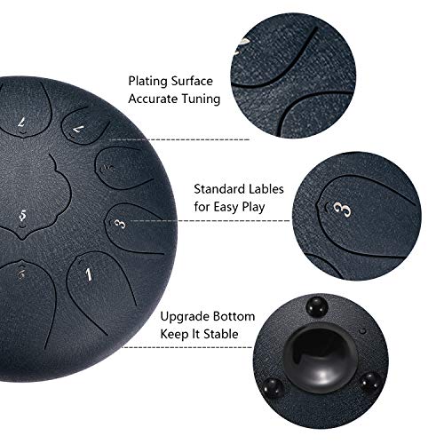 Topnaca Stalen Tongtrommel 11 Nota's 12 Inches, Tanktrommel C Key Percussie Instrument met Drum Mallets, Draagtas… - Image 4