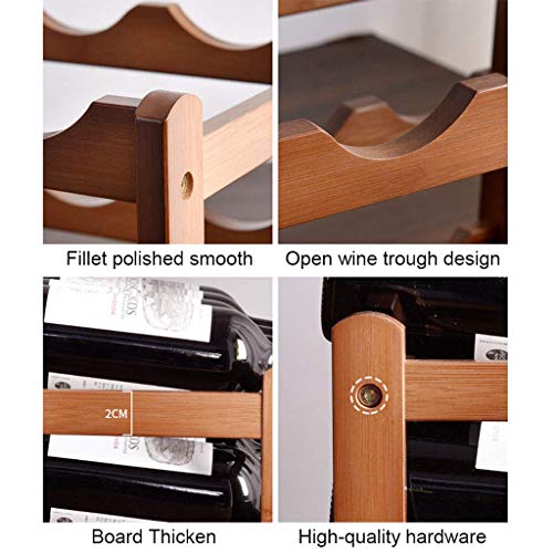 Soporte modular de bambú para botellas de vino apilable miniatura 4