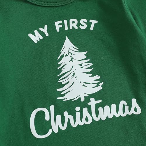 Newborn Baby Boy Christmas Outfit Letter Print Long Sleeve Romper Truck Pants Set My First Christmas Baby Boy Outfit3