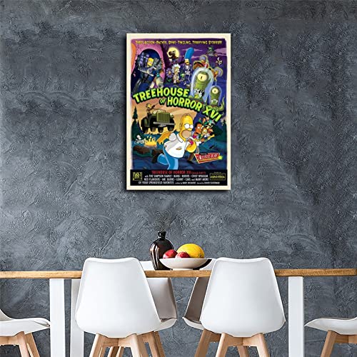 Halloween Simpson Treehouse Of Horror Xvi Poster Decorative Painting Canvas Wall Art Living Room Posters Bedroom Painting 16X24Inch(40X60Cm) #TOP3