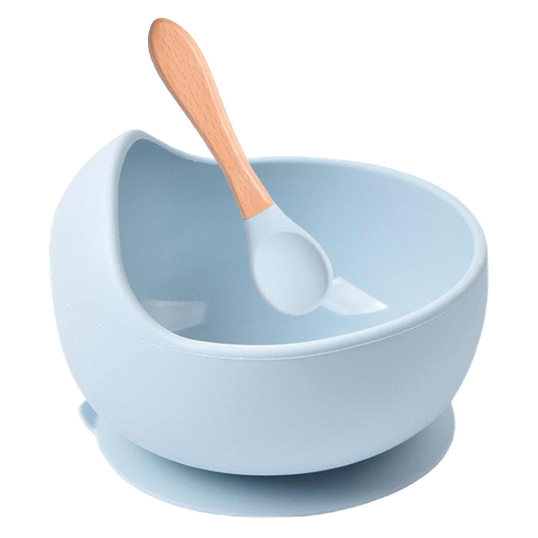 OLWICK® Silicone Suction Bowl & Spoon Set for Toddler & Baby | Unbreakable Feeding Bowls | Non-Slip Design | Microwave & Dishwasher Safe, Pack of 1, Sky Blue-image-47