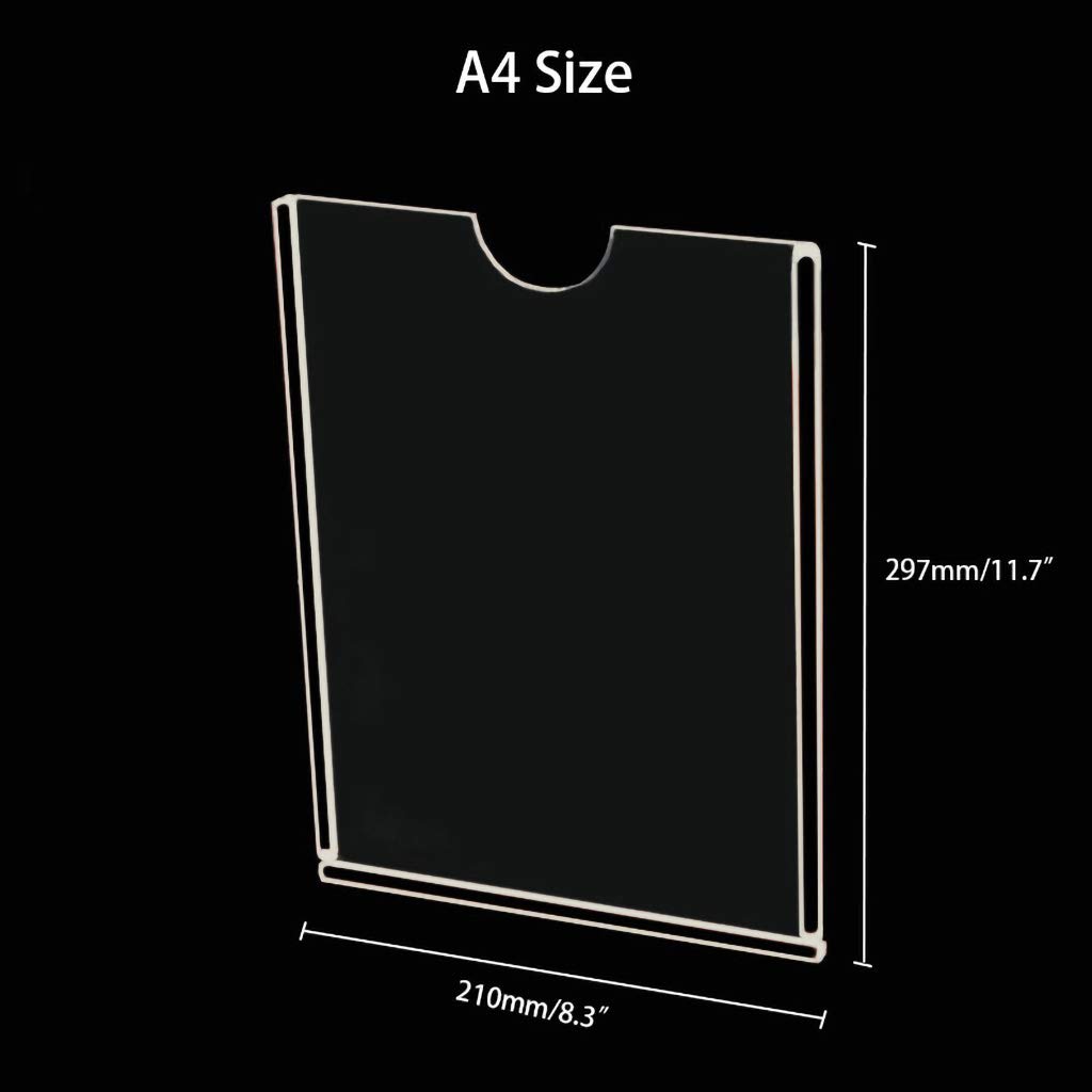 حامل لافتات الحائط من الأكريليك من Gkanmore 8 3x11 7 A4 حامل إطار تثبيت عمودي شفاف مع شريط 3m مزدوج الجوانب للمنزل المكتب المتجر المطاعم عبوة من 2 Amazon Ae مستلزمات المكتب