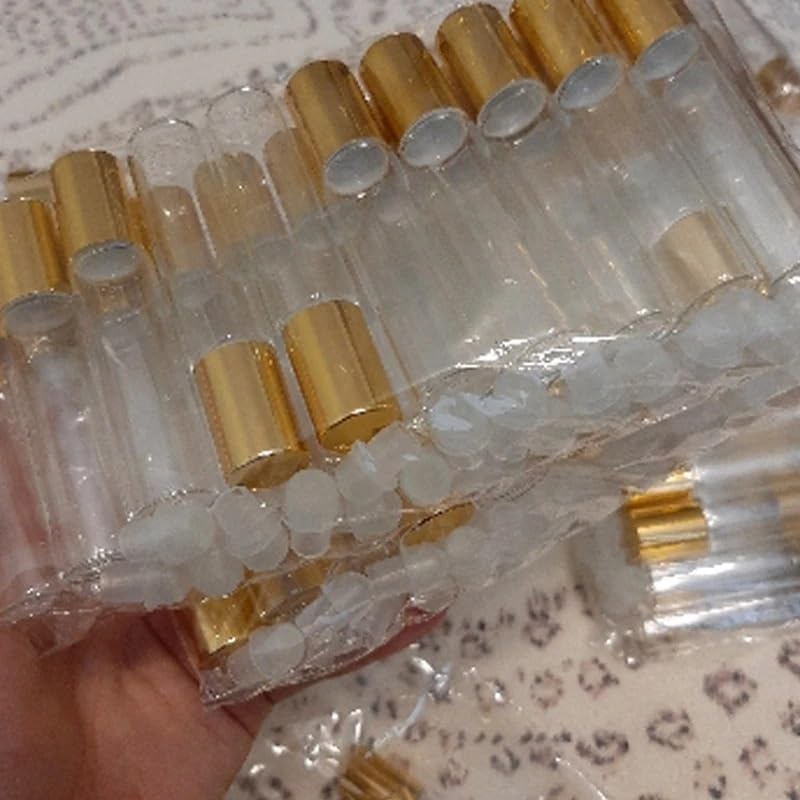 Roll On Flasche 5 Stück 10 ml nachfüllbare Parfümflaschen-Rollenflaschen for ätherische Öle, Fläschchen, leere Probenrolle