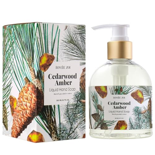 Image of ROMIIE ZOI Liquid Hand Soap, Cedarwood, 260ml /8.7 fl.oz | With Gift Box, Gentle cleansing, nourishes skin without drying