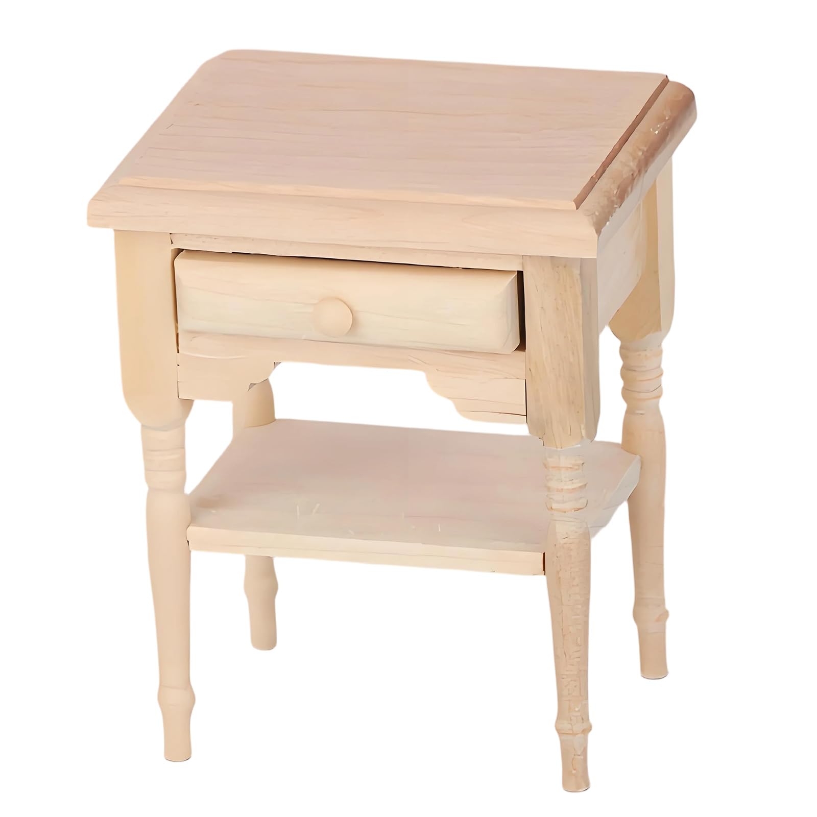 Mini Table De Chevet En Bois Pour Maison De Poupée – Meuble Miniature Avec Tiroir, Décoration Vintage Pour Chambre De Poupée