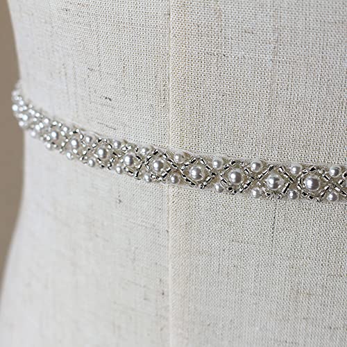 Little Pandada HBD046PA 2 Yards Pearl Beaded Trim Bridal Lace Ribbon Trimming Edge thumb #5