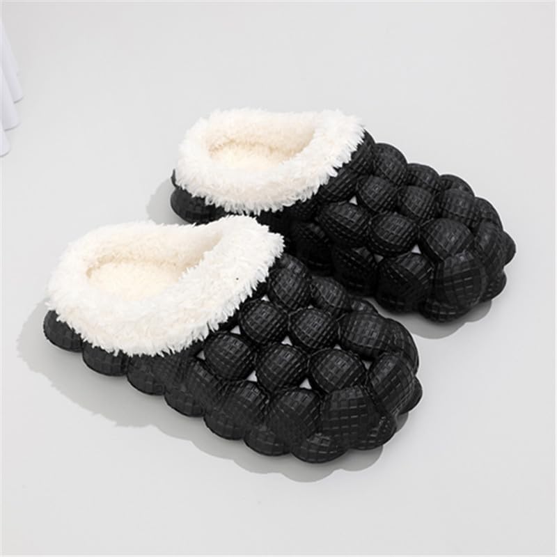 Women's Fleece Lined Bubble Slides, Comfortable Non-Slip Soft Sole Warm Slippers for Indoor Outdoor3