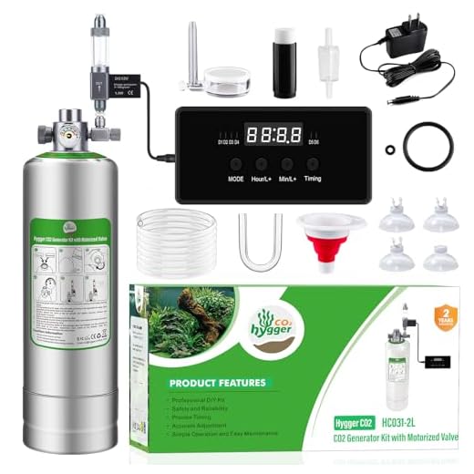 Upgraded 2L Aquarium CO2 Generator System with Timer-Enabled Motor Valve, Upgrade CO2 System Kit with Quick-Release Structure for Aquarium Plants Tanks (2L)