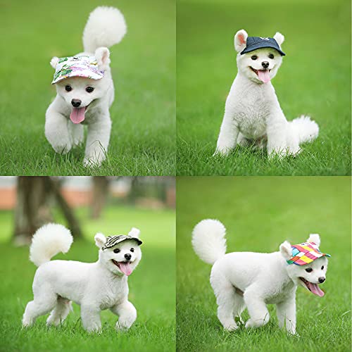 Yaodhaod Dog Baseball Cap Adjustable Dog Outdoor Sport Sun Protection Baseball Hat Pet Casual Cap Visor Sunbonnet With Ear Holes,Summer Travel Sport Hat Outfit (Stripe, L) #TOP3