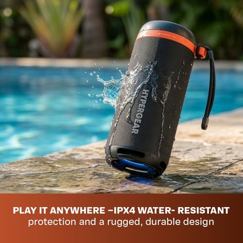 Image of HyperGear SoundTower Bluetooth Speaker - Portable Speaker with Bluetooth, Wireless BT5.4 Connection, Loud Boosted Bass HD Sound, Compact Design for Indoor & Outdoor Use