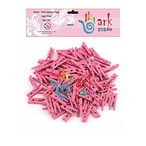 100 minipinzas de madera (rosa claro)