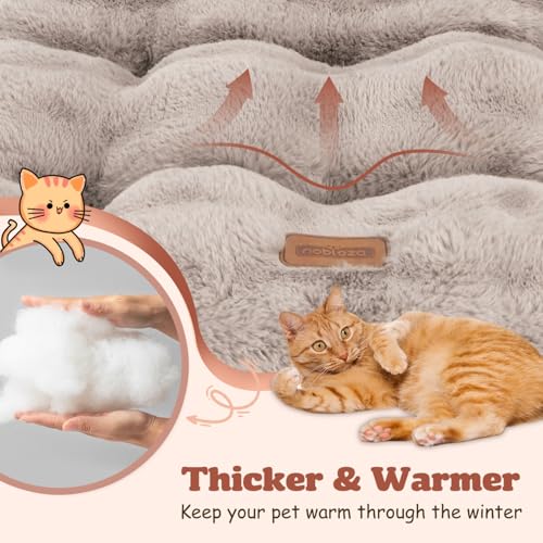 Nobleza-Katzenbett-Flauschig-und-Weich-Verdickte-Katzendecke-fur-Katzen-Waschbar-Rutschfestes-Hundebett-fur-Kleine-Hunde-und-Katzen-50-x-40-x-8-cm-Braun | Dealmeister.io Alt tag für bilder post titel