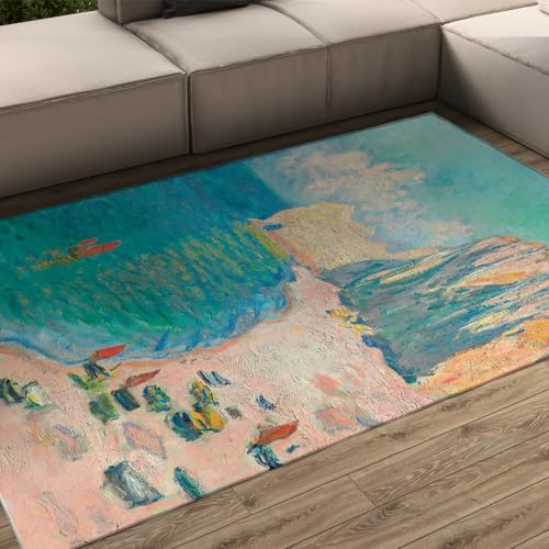 Tapis lavable en machine antidérapant turquoise 160x230 cm - 2