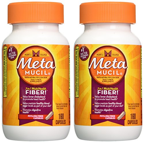 Metamucil 100% Natural Psyllium Fiber Capsules, 160 Count Bottle #TOP1