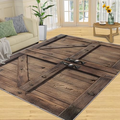 Wood Rug & Home Decor - 5x7 Rug, Brown Barn