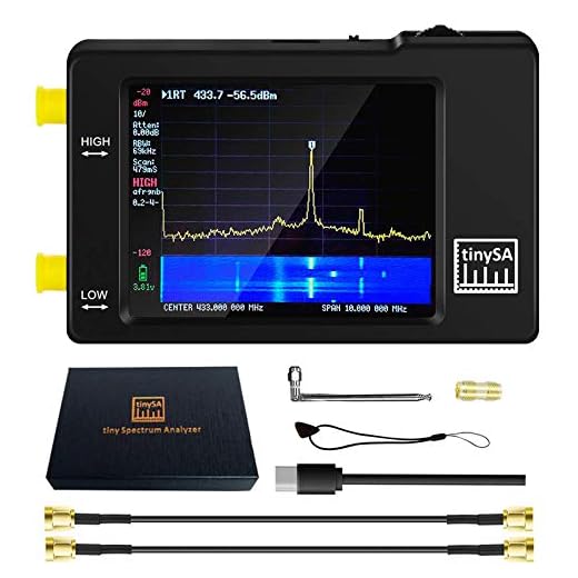 Portable TinySA Spectrum Analyzer, Allead Handheld Tiny Frequency Analyzer 100kHz to 960MHz MF/HF/VHF UHF Input, Portable Spectrum Analyzer,Signal Generator with 2.8 inch Touch Screen Battery