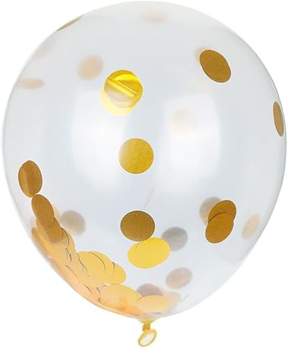 Miniatura 3 de Globo de confeti Sogorge con lámina dorada (6 unidades, engrosado, 12.0in, listo para inflar) para bodas, fiestas de cumpleaños, fotobooth, telón de