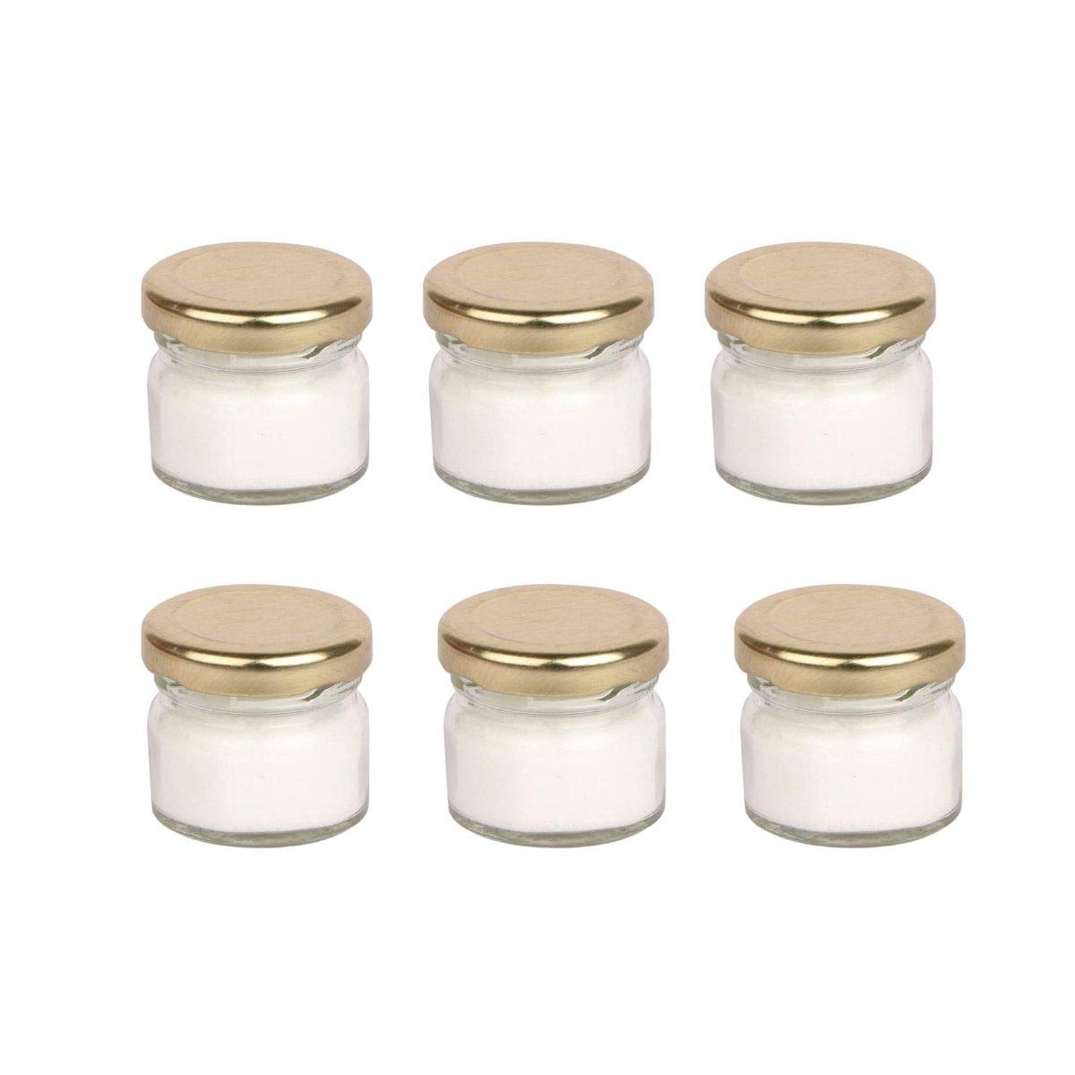 Bee Organik 6pcs Small Glass jar 40 gms | 50 ml for storing or making candles & Lip Balms | Golden Lid (B08FF68J62) Amazon Price History, Amazon Price Tracker