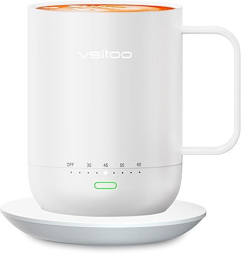 Miniatura 1 de VSITOO S3PRO - Taza de café térmica con control de temperatura, 14 onzas, taza de viaje inteligente con calentador de café controlado manual y por