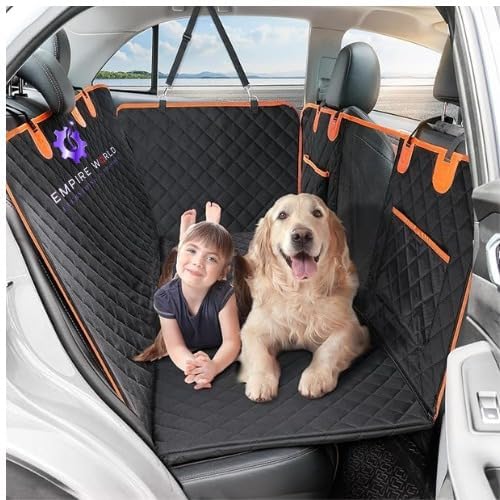 EMPIRE WORLD Dog Back Seat Cover Protector Waterproof Nonslip Hammock for Dogs Durable Pets Seat Covers for Trucks & SUVs (Black-Orange) (B0CM4B3MY9) Amazon Price History, Amazon Price Tracker
