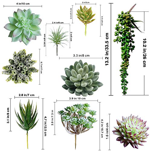 16 Pack Artificial Succulent Create Realistic Succulent Flocking Plants Unpotted Fake Succulents Plant For Lotus Landscape Decorative Garden Arrangement Decor #TOP3