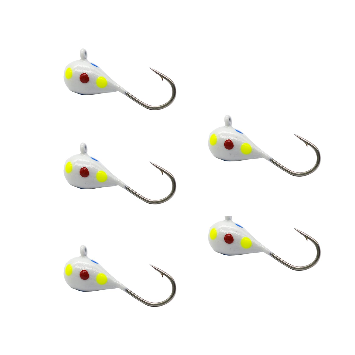 Tungsten Ice Fishing Jig Set Ice Fishing Lures, Max Sensitive Tungsten Tear Drop Ice Jig Head Hook for Panfish, Crappie, Walleye, Perch, Trout, Bluegill