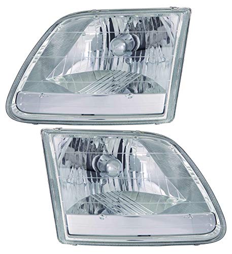 For Ford F150 XL/XLT/Lariat Headlights Lamps Set 2001 2002 2003 2004 Halogen Driver and Passenger Side