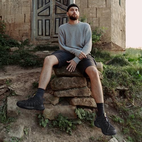 Image of FitVille Men's Wide Slip-On Hiking Shoes Arch Support Trekking Sneakers | Athletic Walking Shoes with Wide Toe Box, Slip Resistant, EVA Cushioning for Swollen Foot, Bunion
