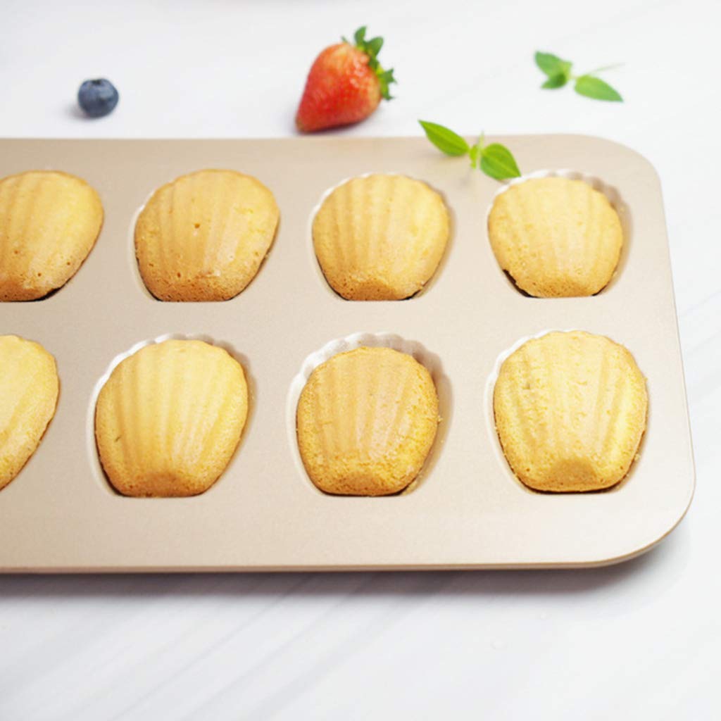12Cup Antihaft Madeleine Pan Shell geformte Kohlenstoffstahlform Backform Werkzeuge