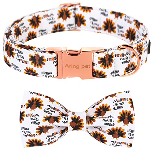 ARING PET Dog Collar with Detachable Bow, Adorable Bowtie Dog Collars, Adjustable & Comfortable Soft Collar Gift for Small Medium Large and Boy Girl Dogs.
