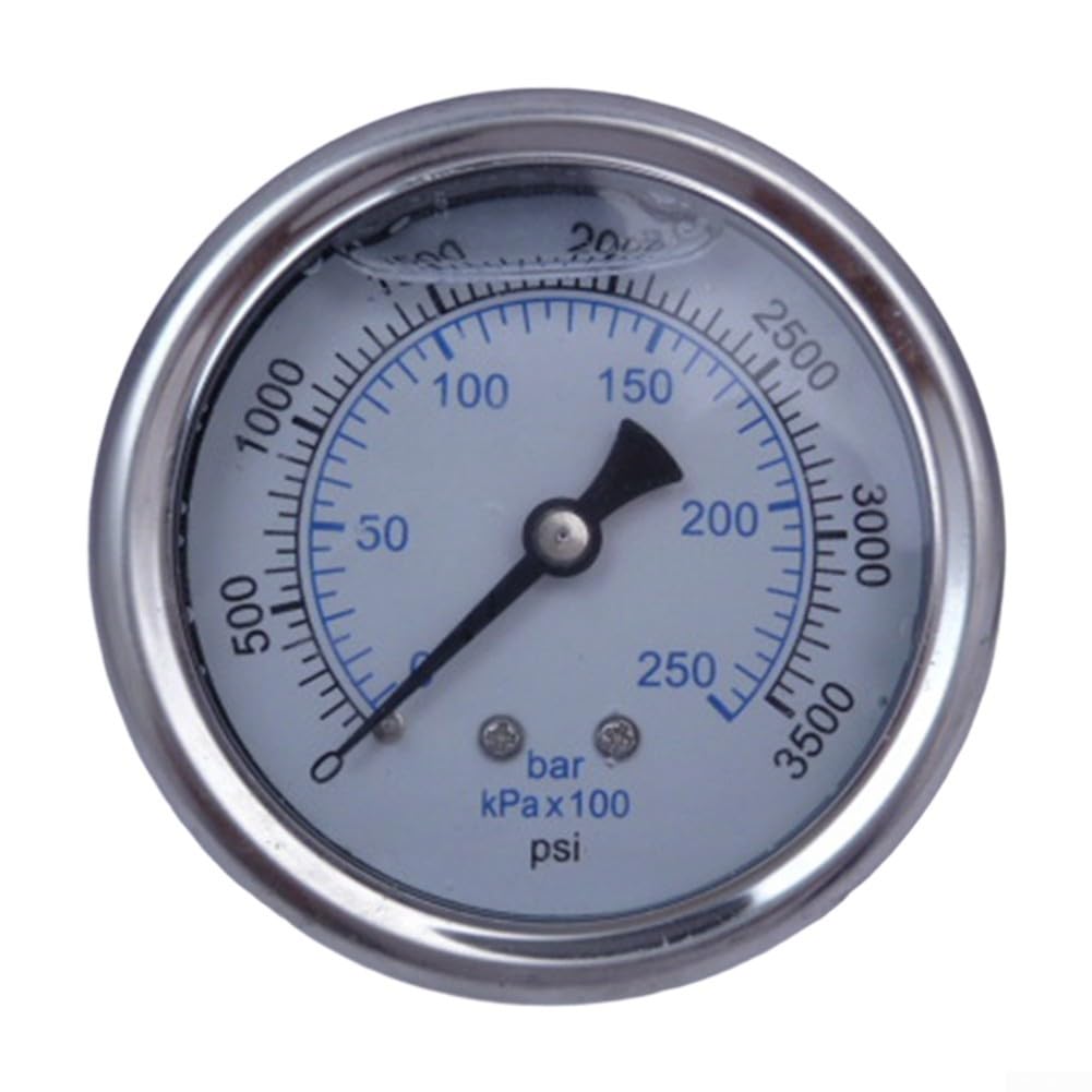 Medidor de presión de grado profesional para lavadoras a presión 06000 PSI con relleno de glicerina para mayor durabilidad (0-3500 PSI)