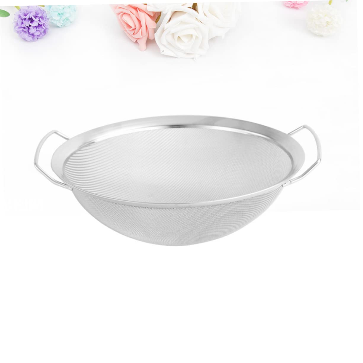 VALICLUD Colador de Malla Inoxidable con Doble Asa para Cocina Colador Multifuncional para Arroz Verduras y Escurrir Pasta
