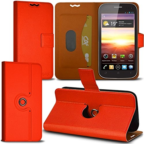 Seluxion - Housse Coque Etui Fonction Support 360 degrés Universel S Couleur Orange pour Wiko Cink Slim