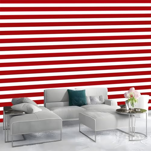 Carta da Parati Camera Letto Geometrie Righe Rosse 200x140cm...