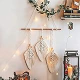 NATÜRLICHES MATERIAL: Makramee-Wandteppiche bestehen aus 100% natürlichem beigem Baumwollfaden und Holzstäbchen, die umweltfreundlich, ungiftig und harmlos sind. Dieser Wandteppich hat einen starken Sinn für Mode und eine ausgezeichnete Textur, die sich sehr gut für moderne minimalistische Dekoration oder Bohème-Stil eignet.