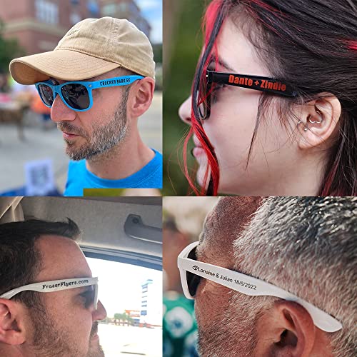 Personalized Party Sunglasses Bulk Wedding Favors Gifts for Guests Custom Birthday Bachelor School Graduation Bridal Groomman Bride Company Personalized Party Sunglasses Gifts(10PC White)2