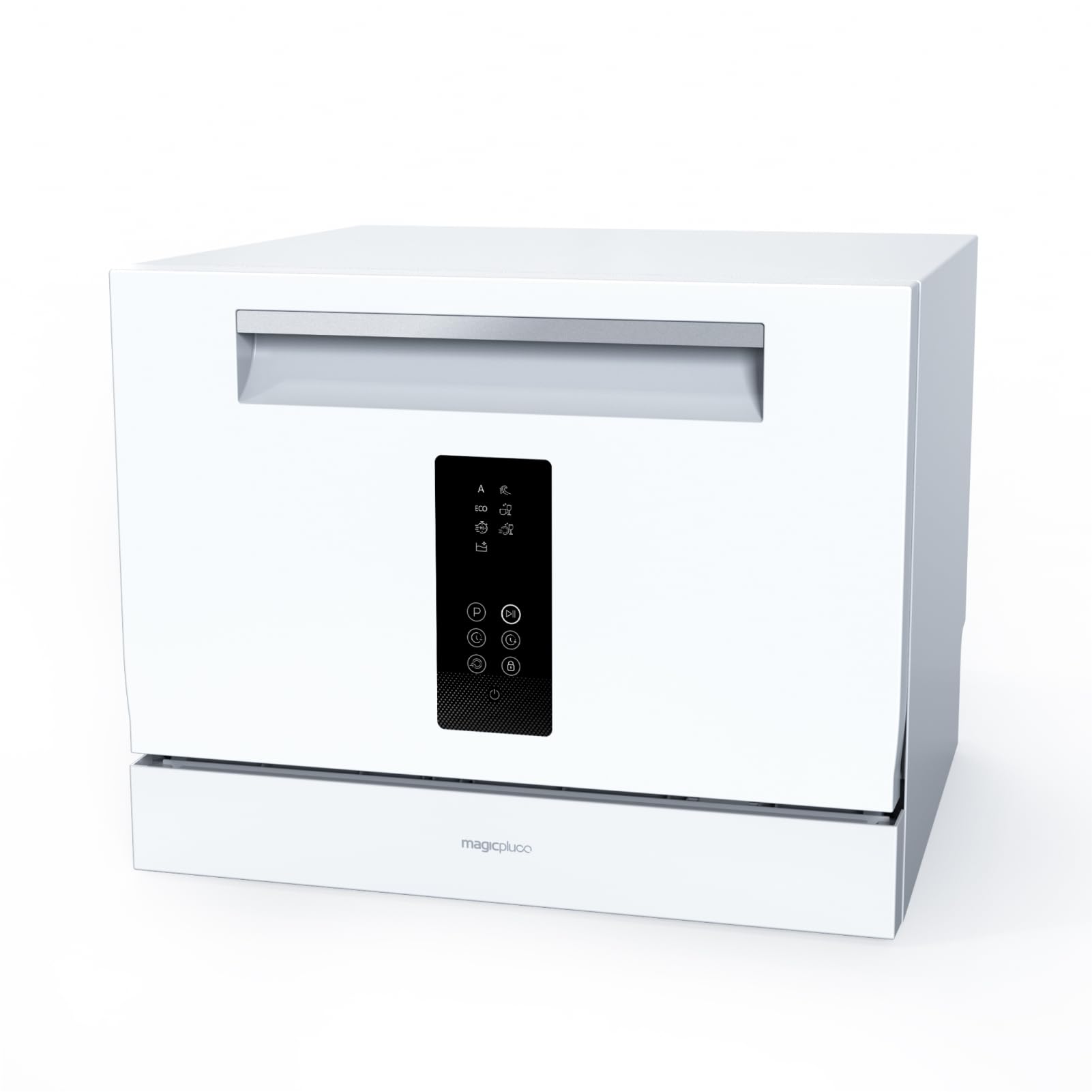 magicplux Mini lavastoviglie 55 cm per 6 coperti, 7+1 programmi, selezione tempo, funzione autopulizia, per piccoli appartamenti, mini lavastoviglie portatile con attacco idrico, bianco