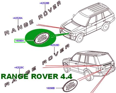 Land Rover Genuine Front Grille Name Plate Range Rover LR3 Freelander Range Rover Sport OEM DAG100330 New