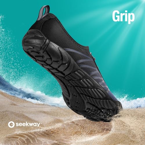 Image of SEEKWAY Mens Womens Water Shoes Quick-Dry Aqua Sock Barefoot Athletic Sports Shoes for Outdoor Beach Swim surf Walking Diving Boating Hiking Pool