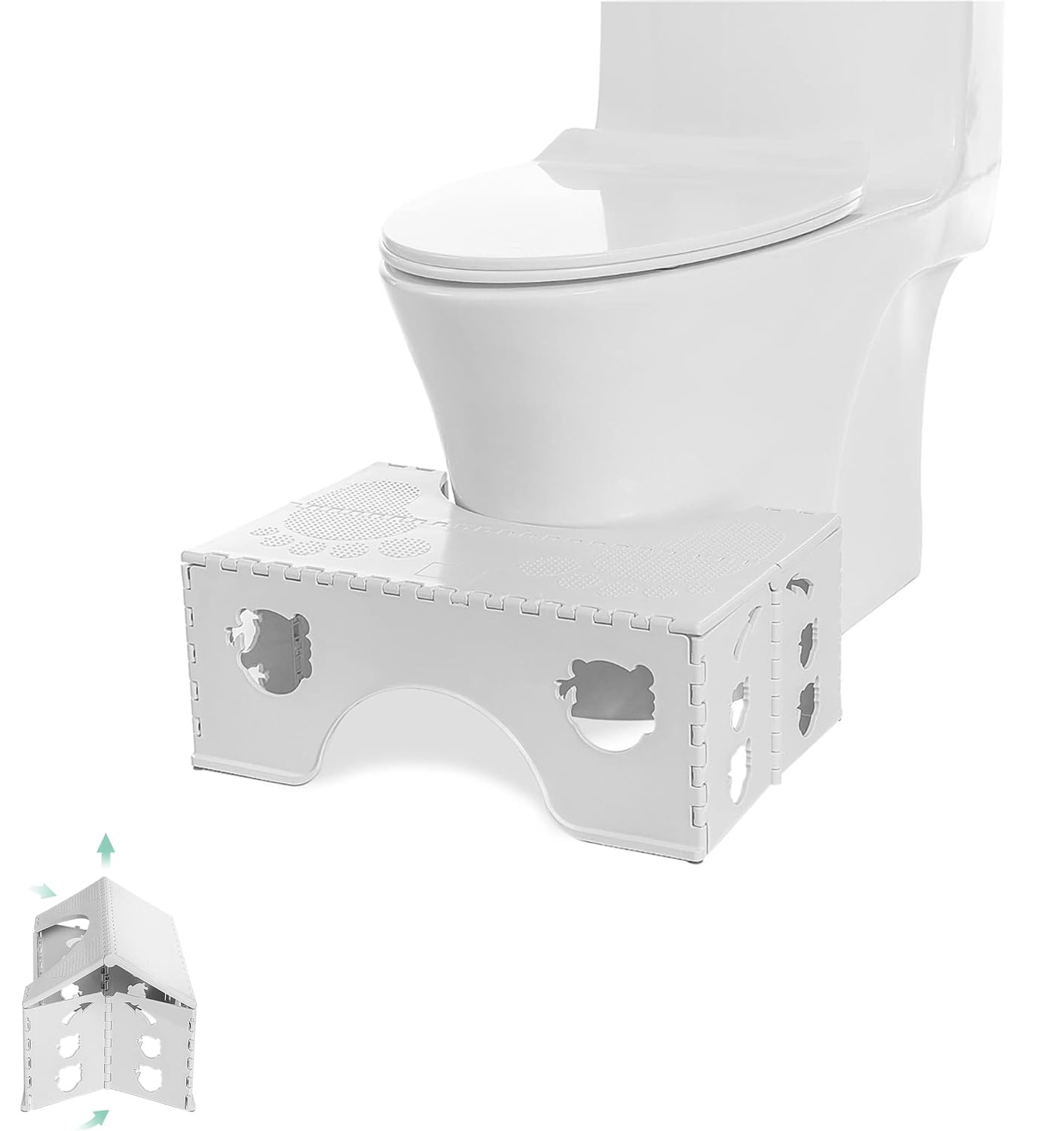 Foldable 7-Inch Toilet Stool for Healthy Bathroom Posture | Anti-Slip Feet | Effective Constipation Relief | Easy Storage Squat Stool