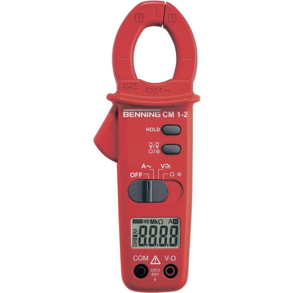 Benning 044062 "CM 1-2" Digital Current-Clamp Multimeter, Red-image-1