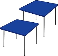Vista 65 de Paquete de 2 manteles rectangulares de elastano de 4 pies, elásticos y ajustables para pícnic, cubierta de mesa de patio elástica y lavable