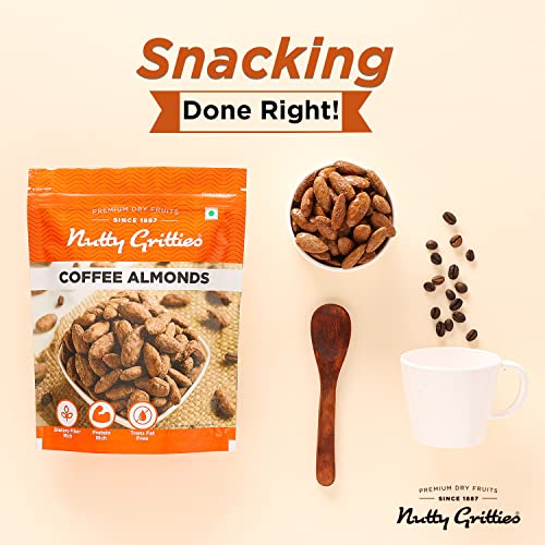 Image of Nutty Gritties Almonds 200g - Coffee Flavoured, Delicious Healthy Snack for All, Non Fried, Zero Oil, Crunchy