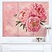 Design Art Peony Flowers in Vase on Pink Floral Canvas Artwork Print, 36x28-3 Panels in G günstig Kaufen-Design Art Peony Flowers in Vase on Pink Floral Canvas Artwork Print, 36x28-3 Panels