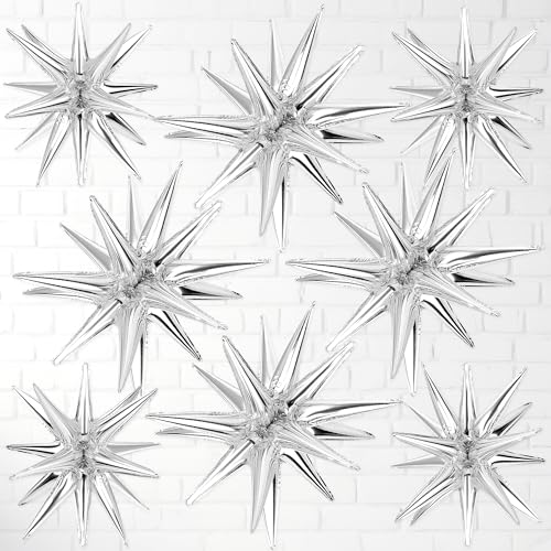 8pcs 14-Pointed One-Piece Exploding Star Large Foil Mylar Balloon...