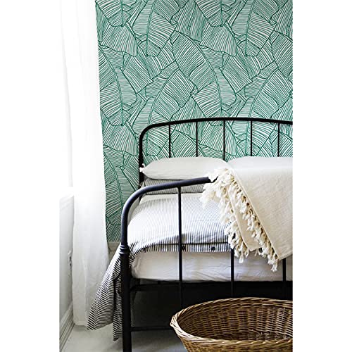 Fotomural autoadhesivo hojas aqua 250x104 cm para decorar paredes 2