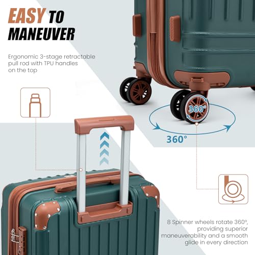 Image of Luggage Sets 5 Piece Hardside Expandable Durable Suitcases with Wheels